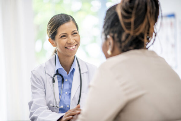 Senior Woman At a Check-Up stock photo